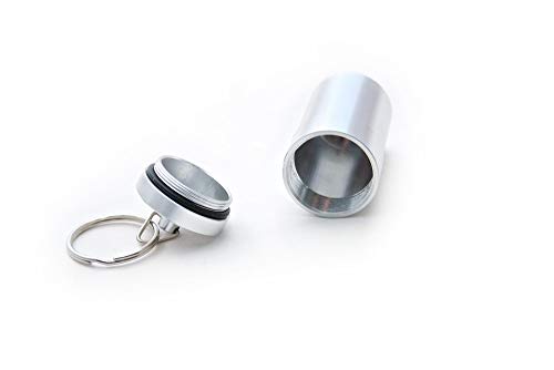 Pastillero Plata 68 x 31 mm Pastillero Pastillero llavero aluminio Mini caja lata IP4PILCASCOV PILL Cápsula Caja Cover