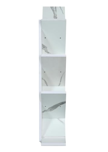 Image of SBF Furniture Modern Tree Shape Wood Bookcase, 7-Tier Book Rack, Storage Rack Shelves in Living Room, Free-Standing Books Holder Organizer, Space Saver for Home, Office, Set of 1 (DIY) (White)