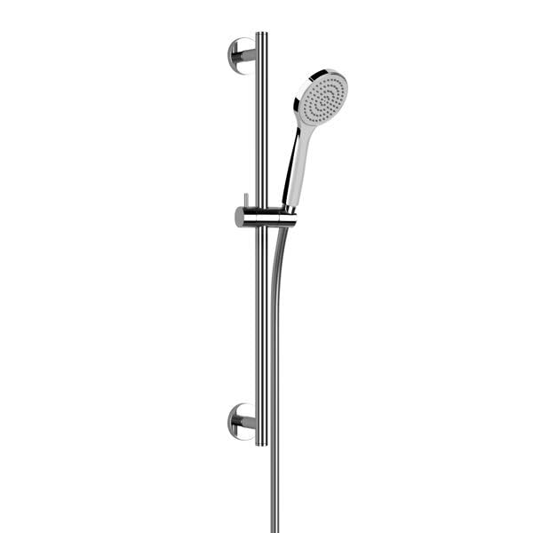 Set barra doccia Gessi Emporio 600 mm, rosetta rotonda, con doccetta anticalcare a 1 getto e flessibile doccia 1,50 m, 47304, Colorazione: cromo