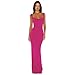 RARITYUS Women’s Elegant Satin Bow Maxi Dress Sexy Cowl Neck Backless Wedding Guest Dress Cocktail Party Evening Gown Hot Pink