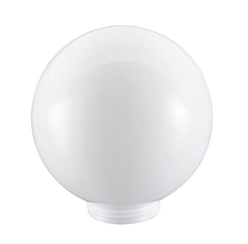 Image of Aspen Creative 28002-21, 8 inch White Acrylic Replacement Lamp Post Globe with 3-1 /4 inch Threaded Neck