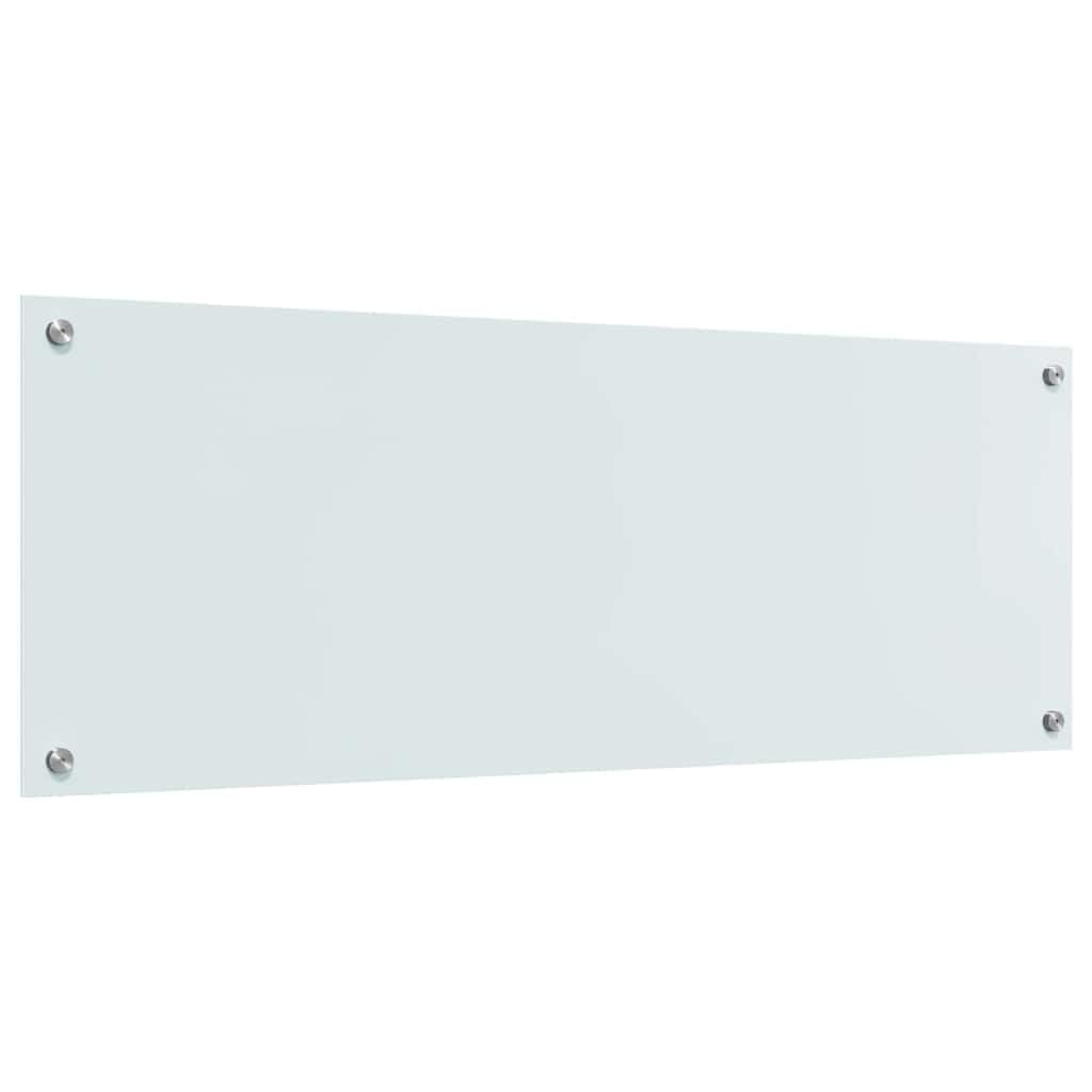 Küchenrückwand 2 Stück Weiß 110 x 40 cm Gehärtetes Glas Hitzebeständig mit 4 Löchern Modernes Küchenzubehör für Kochen und Backen Platzsparend und langlebig