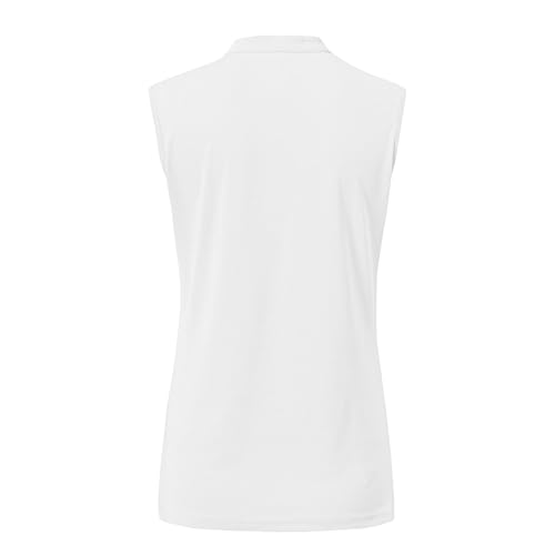 Image of BASUDAM Women's Sleeveless Golf Polo Shirts V-Neck Collarless Tennis Running T-Shirts Quick Dry