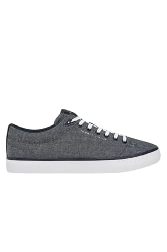 Tommy Hilfiger Herren Vulcanized Sneaker Core Chambray Low Top, Blau (Desert Sky), 44