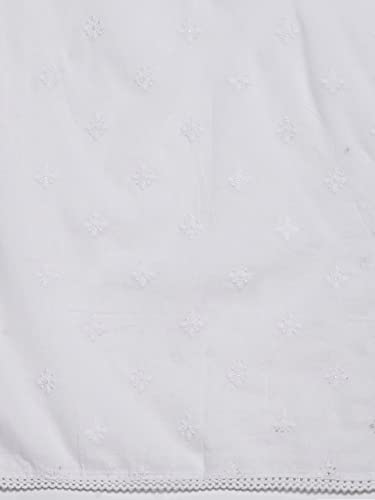 Image of ishin Women's Cotton White Embroidered A-Line Kurta & Trouser & Dupatta