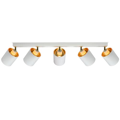 BATI Lampada Soffitto Faretti E27 5 sorgenti luminose bianco