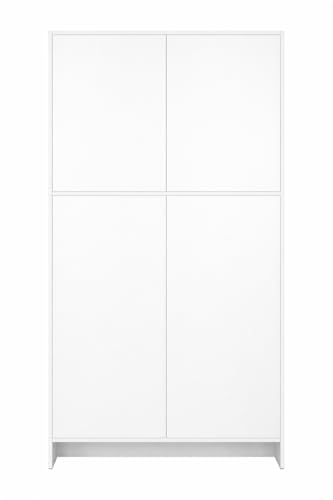 Image of DeckUp Muvo 5-Shelf Engineered Wood Book Shelf and Display Unit (White, Matte Finish)