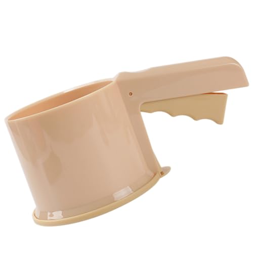SEWACC Cedazo de Harina de Mano Portátil de 1 Taza, Colador Tamizador de Malla Fina en PP y Acero Inoxidable, Color Albaricoque, Adecuado para Repostería y Cocina Doméstica