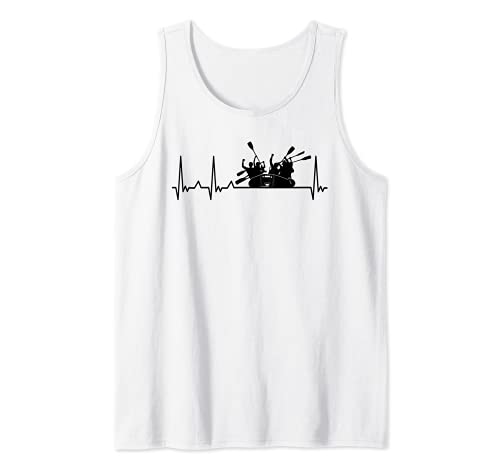 Kayak Rafting Heartbeat Ekg Water Rafter Canoa Camiseta sin Mangas