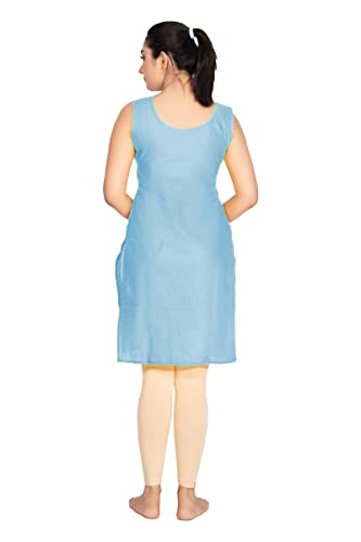 Image of Women's Cotton Long Camisole for Kurti /Suit Slip /Long Inner /Samij for Women Sameej /Knee Length Inner Wear /Sameez /Kurti Slip /Round Neck /Invisible