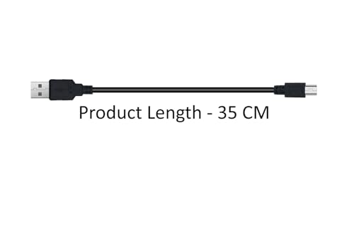 Image of 5 Pin Mini USB Cable (35 CM) USB 2.0 Type A to Mini B Cable Compatible with GoPro Hero 3+, PS3 Controller, MP3 Player, Digital Camera (Black)