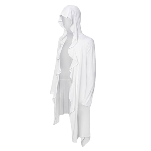 JEKE-DG Men's Hooded Open Front Long Sweater Irregular Hem Cardigan Sweater Casual Drape Cape Cloak Sweaters2