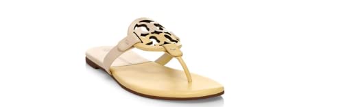 Tory Burch Women s Miller Color blocked Sweet Corn Leather Sandals (us_footwear_size_system, adult, women, numeric, medium, numeric_8)