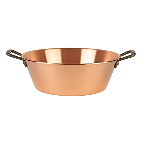 Cuisine Romefort | Bassine à Confiture en cuivre Ø 38 cm – 9 litres | Poignées en Fonte | Bassine Traditionnelle en cuivre Massif pour la Cuisson des confitures | Fabrication Française