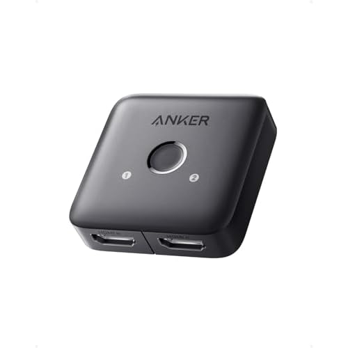 Anker HDMI Switch, 4K@60Hz HDMI Switcher, 2 in 1 Out with Smooth Finish, Supports HDR, 3D, Dolby, Compatible with Laptops, PC, Xbox Series, PS5 / PS4, Projector, and More 2-in-1