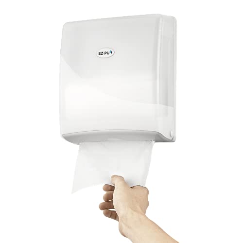 Image of EZbrnd Wall Mount SLIMFOLD Hand Towel Dispenser for Kitchen /Washroom /Office /RV /Airbnb, Pearl White, 3210-EZ