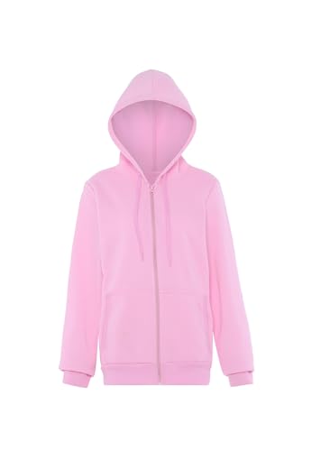 Sweat-shirt rose mignon pour femme avec fermeture éclair et capuche Flyweight en taille M