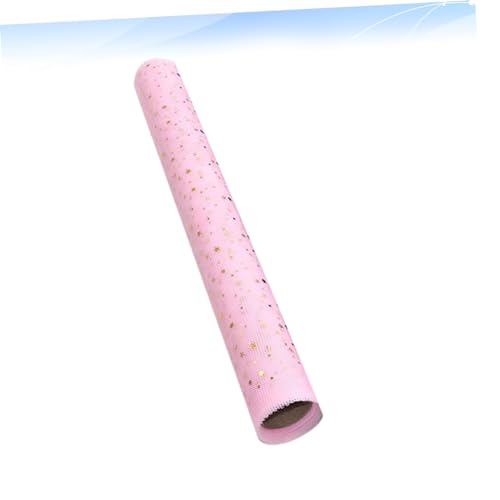 HOODANCOS Sequin Stars Gauze Lace Mesh Present Wrap Pink Yards for Flower Bouquets Wedding Birthday Crafts Elegant Presentation for Any Occasion