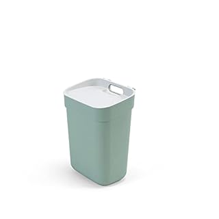 CURVER Ready to Collect 100% Recycled 10L Kitchen Accessories Recycling Lift Top Bin Green with Light Grey Lid