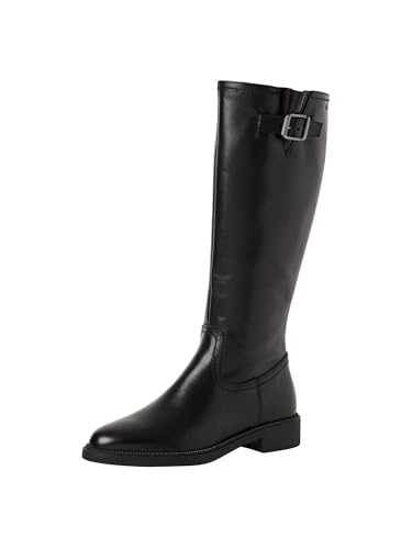 Tamaris Damen Long Boot Flat 1 25503 45, Botas a la Altura de Rodilla Mujer, Negro, 41 EU