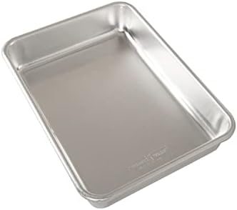 Nordic Ware Natural Aluminum Commercial Rectangular Cake Pan, Exterior dimensions 12.9 x 9.5 x 2.5 inches and interior dimensions 12.1 x 8.8 x 2.5 inches