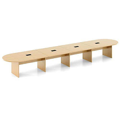 Natural Maple 28 FT Executive Racetrack Conference Boardroom Meeting Room Office Table Desk Furniture Racetrack Modern Wood 330" W x 47" D x 29" H of Set