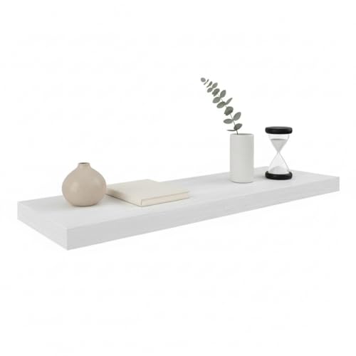 INDE MOBLEKIT | Estante Flotante Blanco 60x23.5x3.8 cm de Madera con Acabado Mate, Balda Flotante para Montaje en Pared, Estantería Decorativa Estilo Moderno y Funcional
