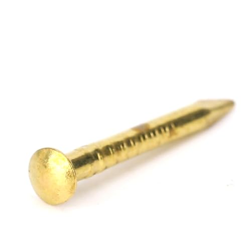 100 clavos de cabeza redonda de latón para fijación fuerte en bisagras de muebles domésticos – Duraderos de 10 mm / 15 mm / 18 mm / 22 mm (15 mm de largo) miniatura 5