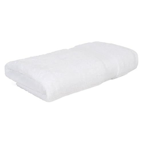 Image of Arvind 100% Cotton Towels for Bath | Towels for Bath Large Size | 500 GSM Bath Towel - Soft & Absorbent | 1 Piece Bath Towel for Men /Women | Urban Comfort | 70 cm x 140 cm - White