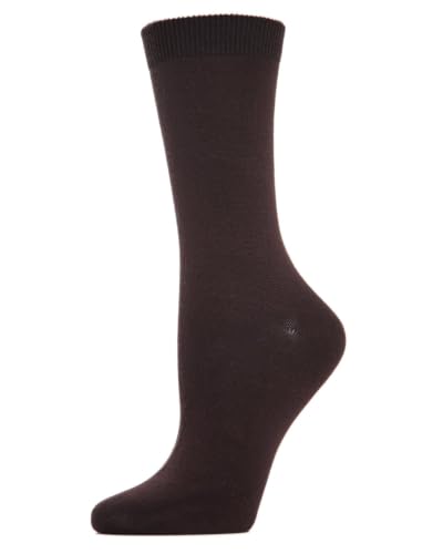 Image of MeMoi Women's Flat-Knit Rayan Blend Crew Socks