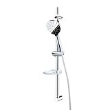 Duschmeister Slim Neo 5 Pommeau de douche avec barre de douche 11 cm Chromé et 3 positions de réglage