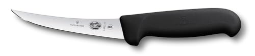 Victorinox Fibrox   Cuchillo para deshuesar carne y pescado, 12 cm, hoja curvada, acero inoxidable, color negro