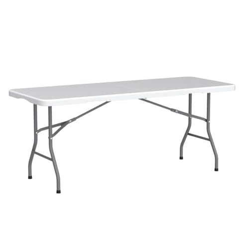 BuildRapido 6ft Folding Heavy Duty Trestle for Outdoor BBQ Picnic Party Garden Tables, White, 180 x 70 x 74 cm, BRF001