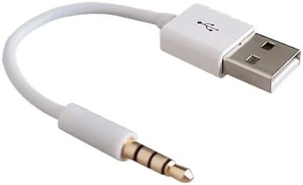 BLKing USB Data Charger Sync CableiPod Shuffle USB to 3.5mm Audio Jack, FOR ipod shuffle 1st Gen, 2nd/3nd/4nd/5nd/6nd/7nd, ipod shuffle charger Cable. (White)