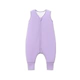 Picture of TADO MUSLIN Baby/Toddler Sleep Sack with Legs, Rayon from Bamboo 95% + 5% Spandex, 1.0 TOG, 2‑Way Zipper Sleeping Bag, Walker‑Friendly 12-18M Purple