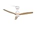 Produktbild CREATE / WINDSTYLANCE DC/Deckenventilator weiß Naturholzflügel mit Beleuchtung und Fernbedienung / 40W, Leise, Ø132 cm, 6 Geschwindigkeiten, Timer, Sommer-Winterbetrieb, doppelte Höhe, DC-Motor