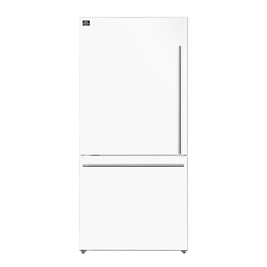 Forno 31" Milano Espresso White Fridge with Bottom Freezer with Touch Control & LED - 17.2 cu. ft Counter Depth Refrigerator - Swing Door Fridge with Adjustable Door Bins and Crisper Drawer