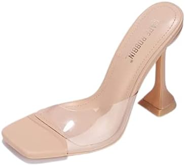 Cape Robbin Lithe Sexy High Heels for Women, Square Open Toe Shoes