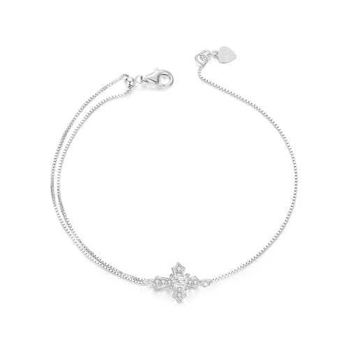 Bracelet croix argent 925 sterling discret et élégant pour femme
