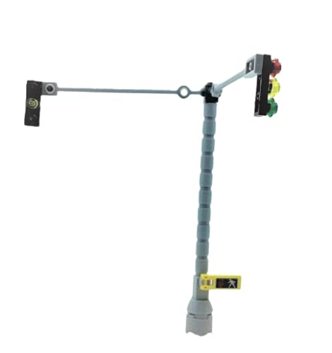 Building Bricks Toys 2 Lane Main Road Traffic Light City Town Village Downtown Corner Street Avenue Traffic Light Playset for Kids Ages 4+ Plastic