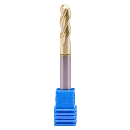 Image of 1 /4 inch 3 Flute Ball Nose Solid Carbide End Mill for Aluminum - ZrN Coated | 37 Degree Helix, 1 /4 inch Cutting Diameter, 1 /4 inch Shank Diameter, 3 /4 inch Length of Cut, 2-1 /2 inch Overall Length