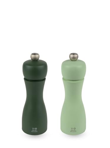 PEUGEOT - Duo Tahiti Eau Moulin à Poivre + Moulin à Sel 15cm - Réglage Classique - Innovation Sel Glace, Mécanisme Zirlion - Bois Labellisé PEFC -...