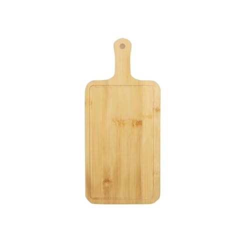 Genérico Tabla for servir Pizza, redonda, Rectangular, de madera, con mango, plato pastelería for pan, bandeja for aperitivos y carne, 1 ud(E)