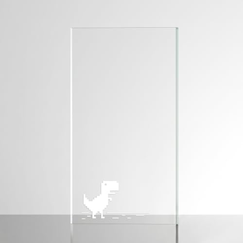Image of Sticker for Glass & Mirrors| Minimal Vinyl Decal for Bedroom Bathroom & Cafe | Self-Adhesive Waterproof Quote Aesthetic Mirror Sticker | No Mirror Included (No Connection Dino, Large, Matt White)