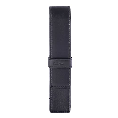 Image of DiLoro Leather Single Pen Case Pencil Pouch Holder for One Fountain Ballpoint Rollerball Pen and Pencil (Black)