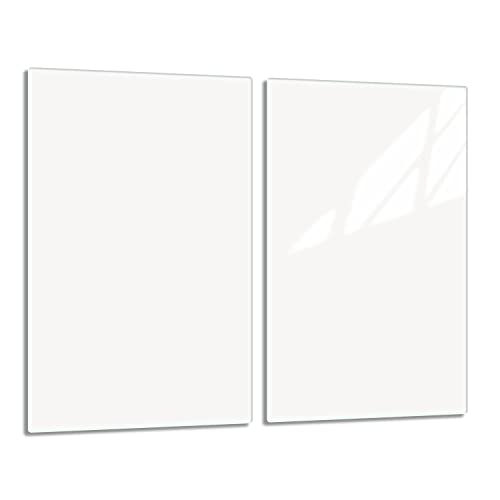 TMK ArtDeko – Placa Protectora Vitrocerámica 2 Piezas 30x52 cm – Cubre Placa de Inducción de Cristal Templado 4 mm – Tabla de Cocina de Vidrio Multifuncional y Protector Antisalpicaduras