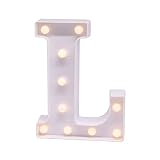 Lettres blanches avec lumières LED. Lettres avec lumières lumineuses pour la décoration intérieure. Créez vos mots avec l'alphabet de A à Z, les chiffres de 0 à 9 et les symboles. (L)