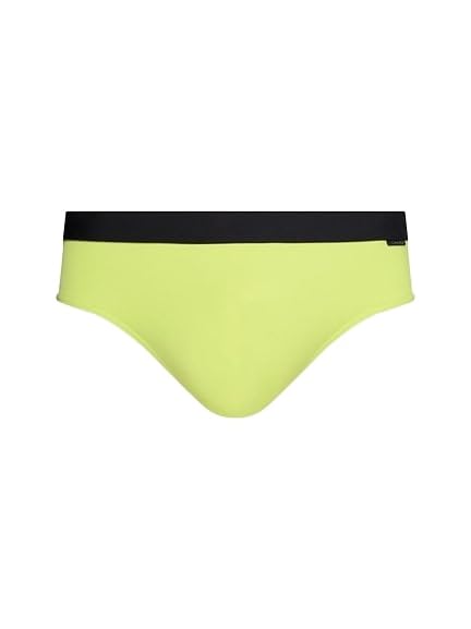 Calvin Klein Bañador de slip de cintura baja elástica, cordón negro, totalmente forrado, lengüeta con logotipo en el lateral.