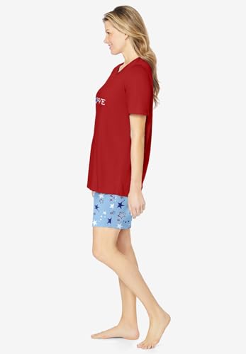 Dreams & Co. Plus Size Knit Pj Short Set3