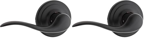 Image of Kwikset 97880-861 Tustin Left-Handed Half-Dummy Lever, Iron Black (Pack of 2)